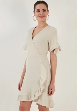 LELA Regular Fit - Jurk - Stone -Lela 03730c56138b45bc8e774fc74706c975