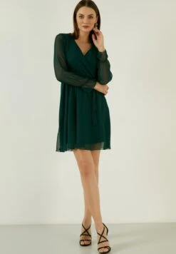 LELA Mini- Jurk - Petrol Blue -Lela 03dfb18069eb49e7a9d45aeb4aeaef3b