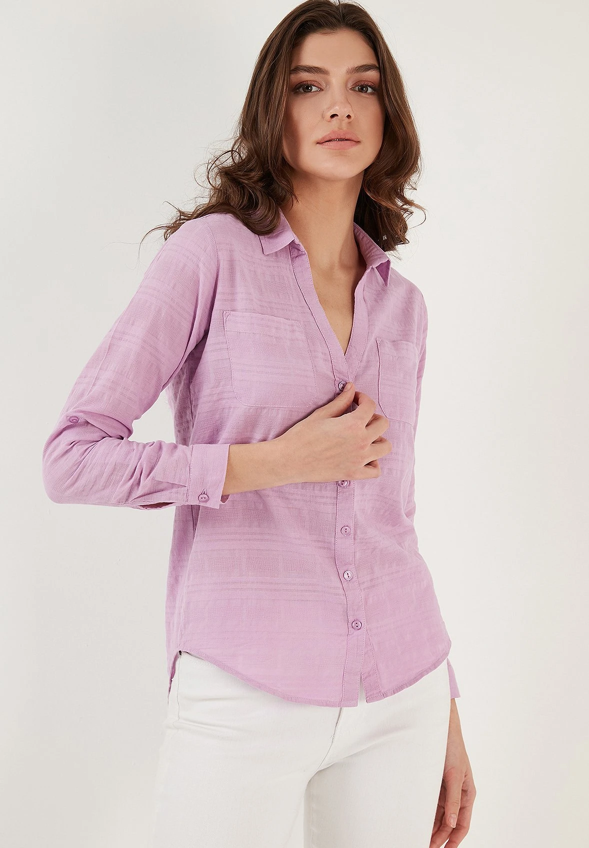 LELA Overhemdblouse - Lilac 7 LELA Overhemdblouse - Lilac - Afbeelding 5