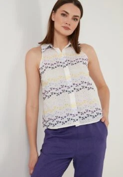 LELA Regular Fit - Overhemdblouse - White Purple -Lela 05d8a6d533c04158b4ea1c672aad5a2b