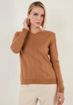 LELA Regular Fit - Trui - Caramel