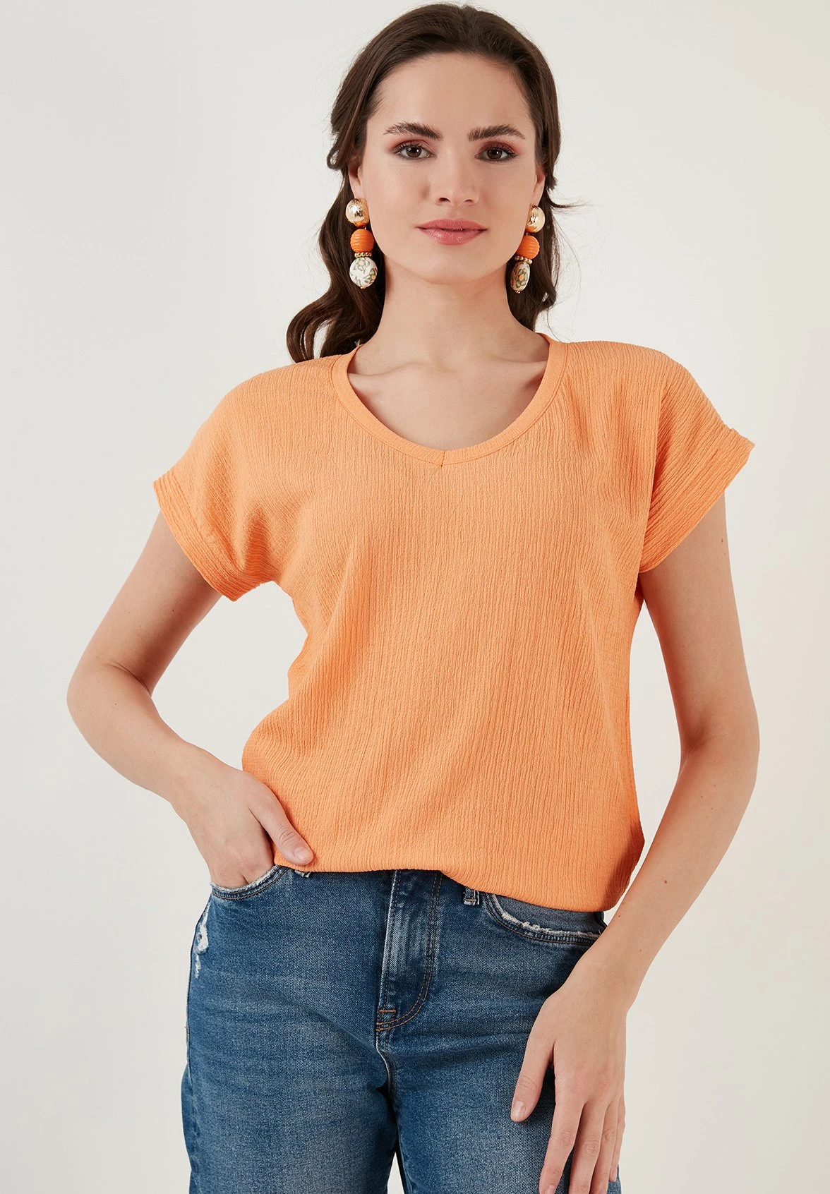 LELA Regular Fit - Blouse - Light Orange 3 LELA Regular Fit - Blouse - Light Orange