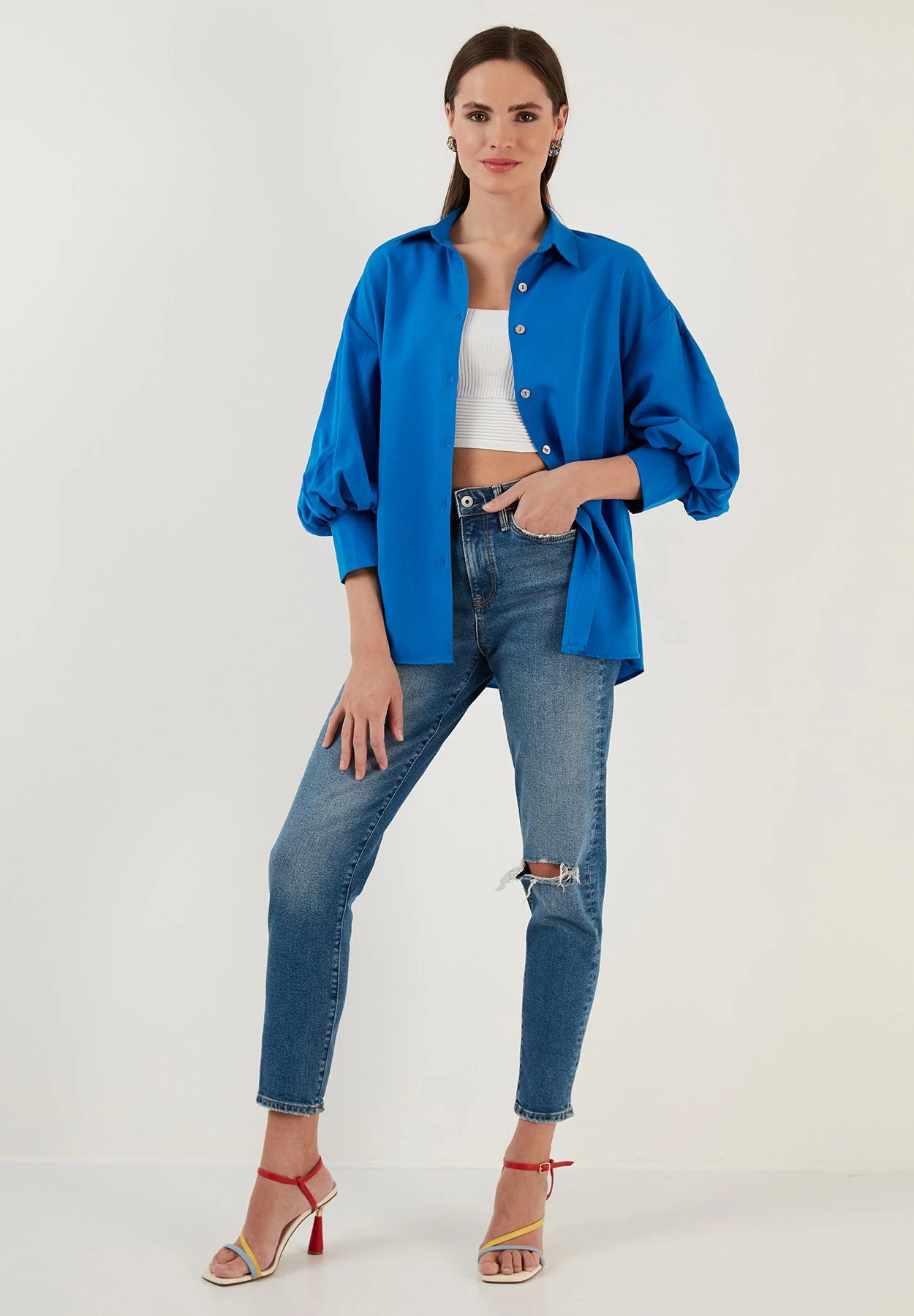 LELA Loose Fit - Overhemdblouse - Royal Blue 4 LELA Loose Fit - Overhemdblouse - Royal Blue - Afbeelding 2