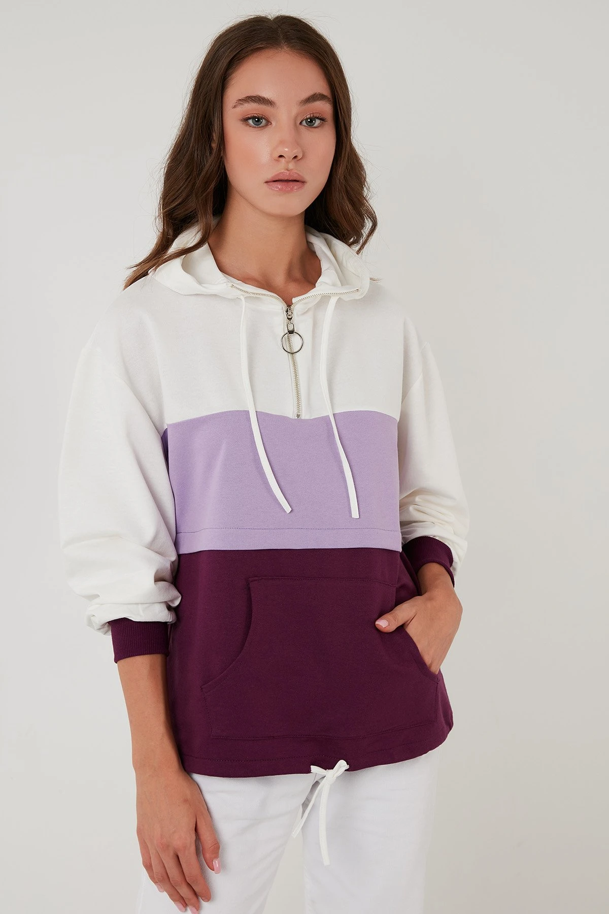 LELA Hoodie - Ecru Lilac Purple 3 LELA Hoodie - Ecru Lilac Purple