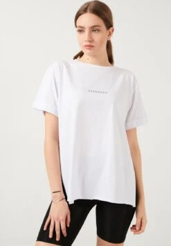LELA Slim Fit - T-Shirt Print - White