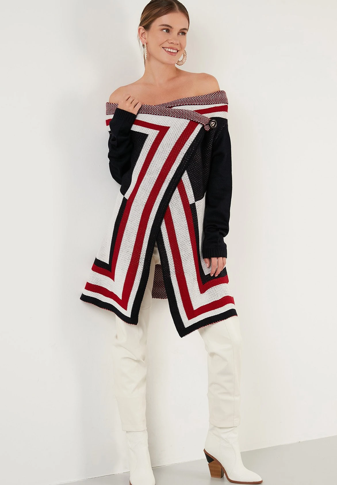 LELA Regular Fit - Vest - Dblue/Ecru/Red 4 LELA Regular Fit - Vest - Dblue/Ecru/Red - Afbeelding 2