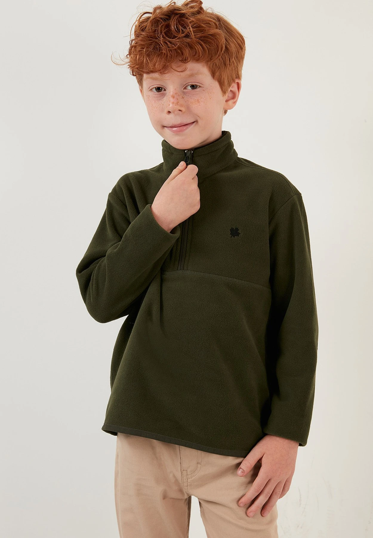 LELA Fleece Trui - Khaki 6 LELA Fleece Trui - Khaki - Afbeelding 4
