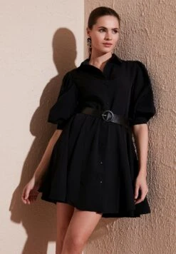 LELA Regular Fit - Blousejurk - Black -Lela 1ced324d2f9344c58e5edb1527ae9887