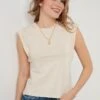 LELA Crew Neck- Top - Stone Colored -Lela 1d67f6f724d04350a5e2abbba2fdc4aa