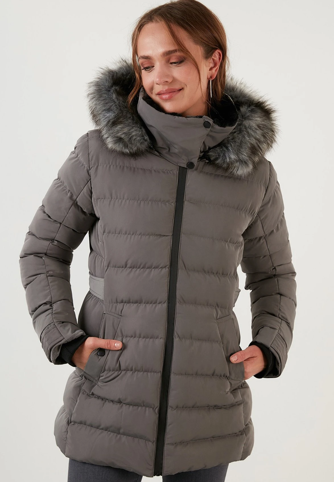 LELA Regular Fit - Winterjas - Grey 6 LELA Regular Fit - Winterjas - Grey - Afbeelding 4