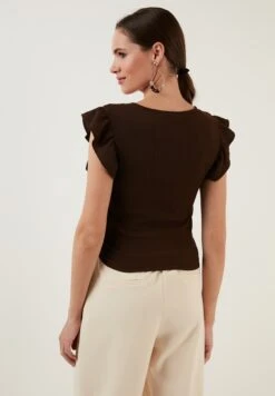 LELA Slim Fit - Blouse - Brown -Lela 2b3fd64cffd34e3fbef980dd9880686f