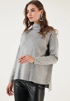 LELA Long Back- Trui - Grey -Lela 30987e6d543e4edd88f2b5e79c89c0e6