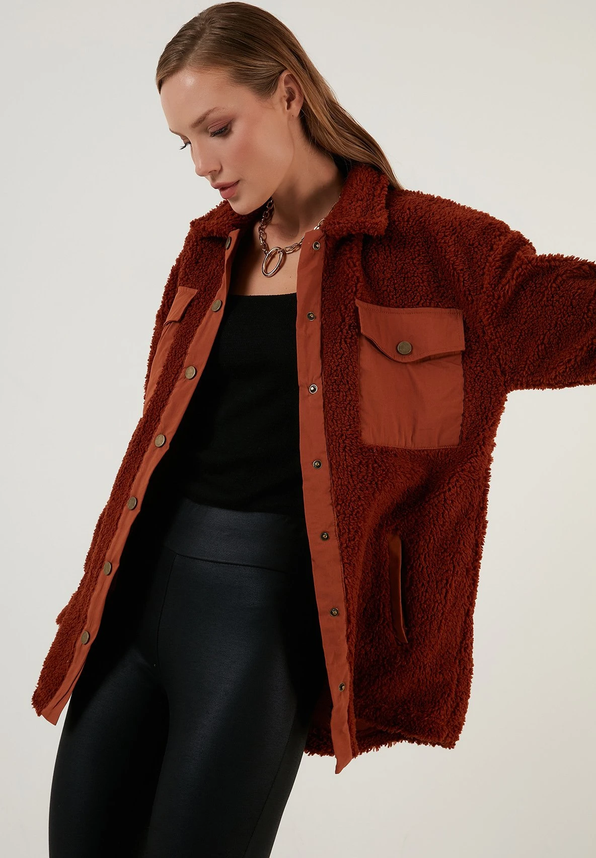 LELA Loose Fit - Fleecejas - Snuff Colored 6 LELA Loose Fit - Fleecejas - Snuff Colored - Afbeelding 4