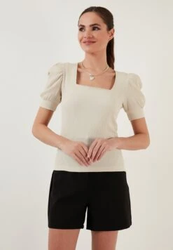 LELA Slim Fit - Blouse - Stone 13 LELA Slim Fit - Blouse - Stone -Lela 33c8c71da55448d4ac60bdc6fd2a7574