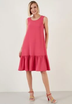 LELA Regular Fit- Jurk - Fuchsia