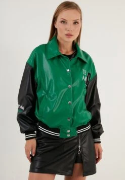 LELA Loose Fit - Imitatieleren Jas - Benetton Color