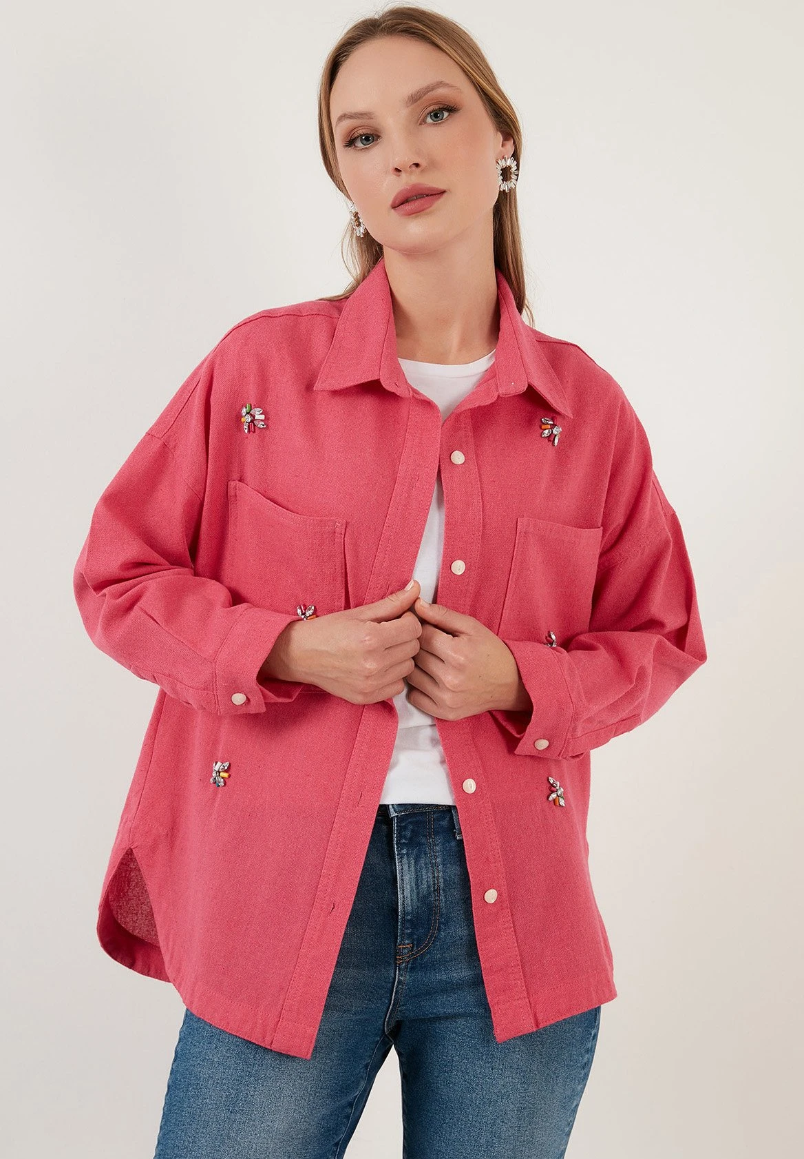 LELA Loose Fit - Overhemdblouse - Fuchsia 6 LELA Loose Fit - Overhemdblouse - Fuchsia - Afbeelding 4