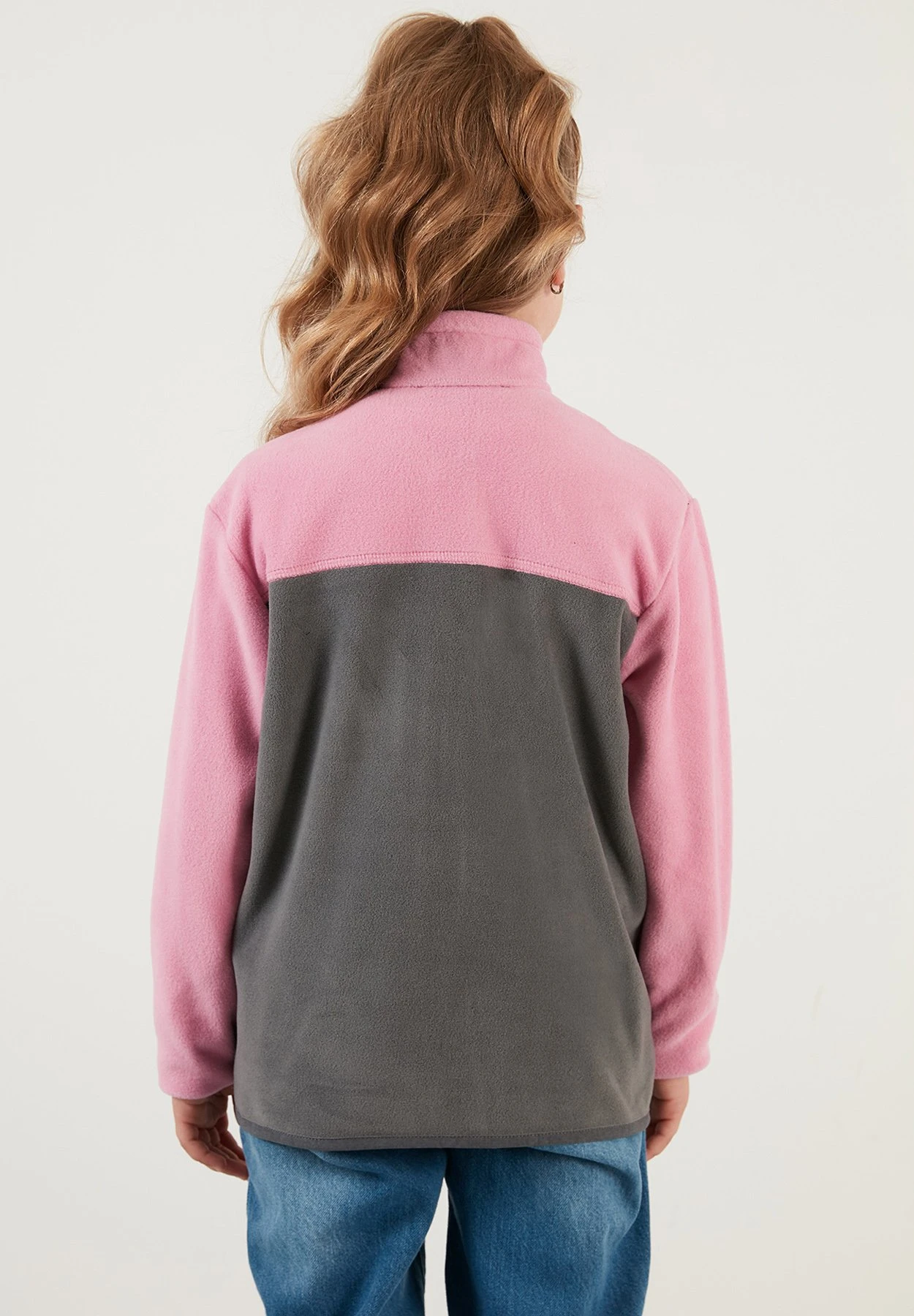 LELA Regular Fit - Sweater Met Rits - Pink Grey 4 LELA Regular Fit - Sweater Met Rits - Pink Grey - Afbeelding 2