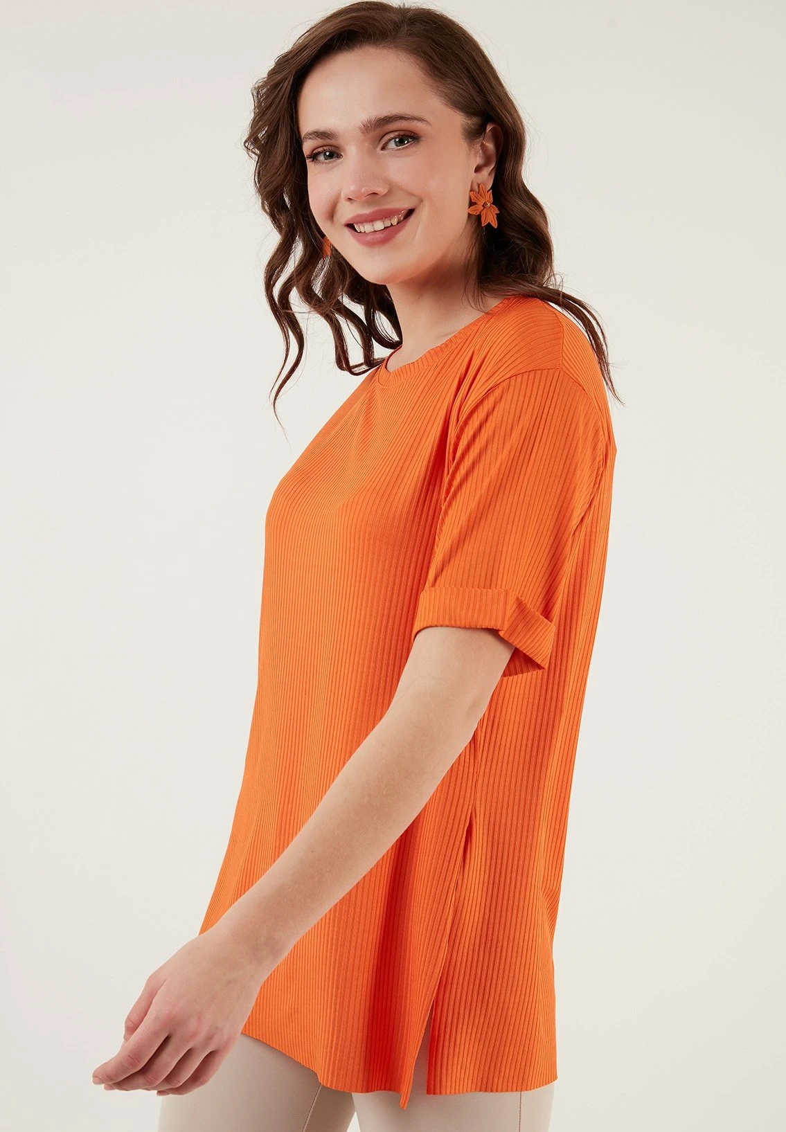 LELA Slim Fit - Blouse - Orange 5 LELA Slim Fit - Blouse - Orange - Afbeelding 3