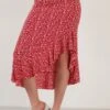 LELA Midi - A-Lijn Rok - Red -Lela 449a8d48d0eb4938a1e111e130d90be0