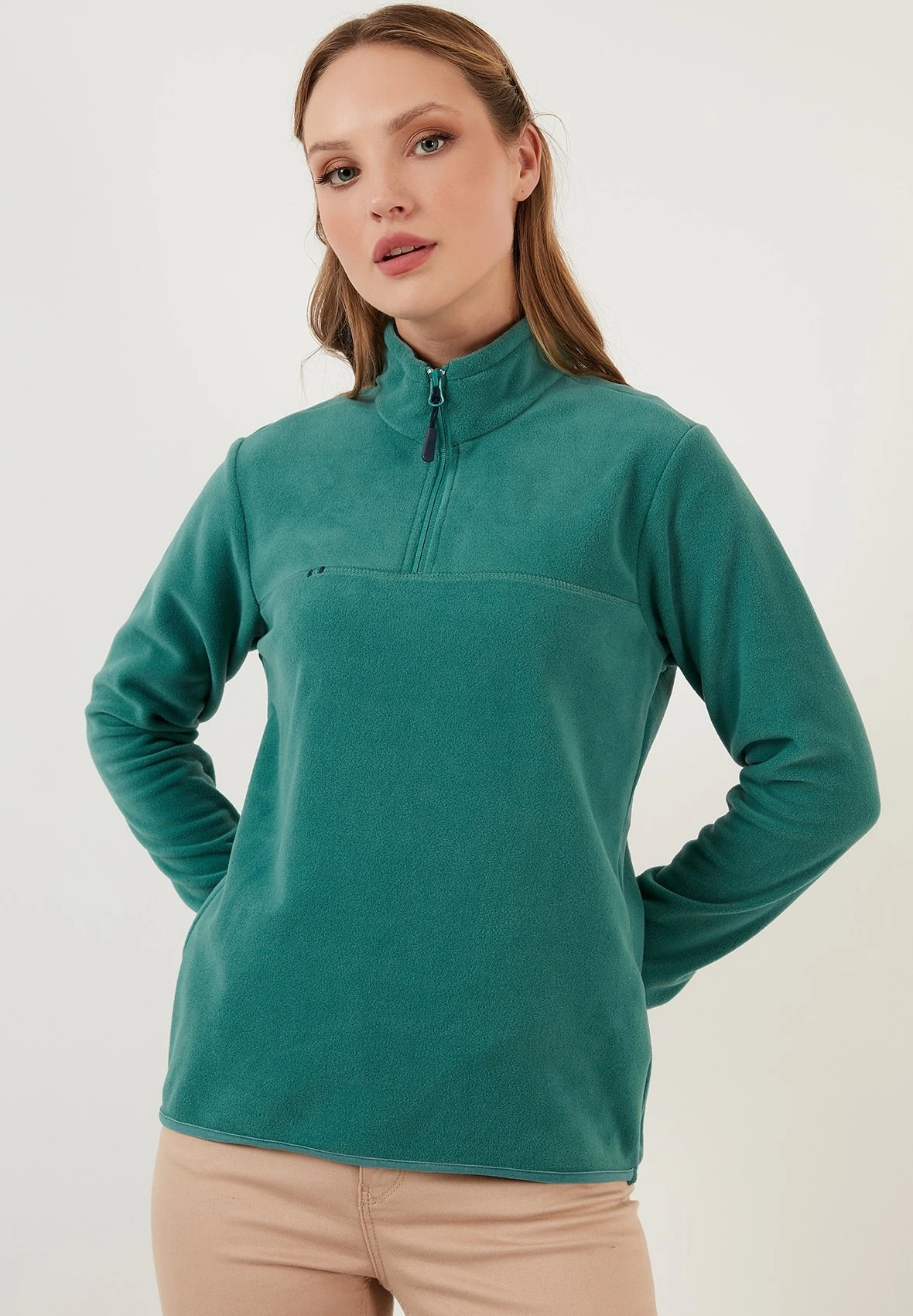 LELA Slim Fit - Fleece Trui - Light Green 6 LELA Slim Fit - Fleece Trui - Light Green - Afbeelding 4