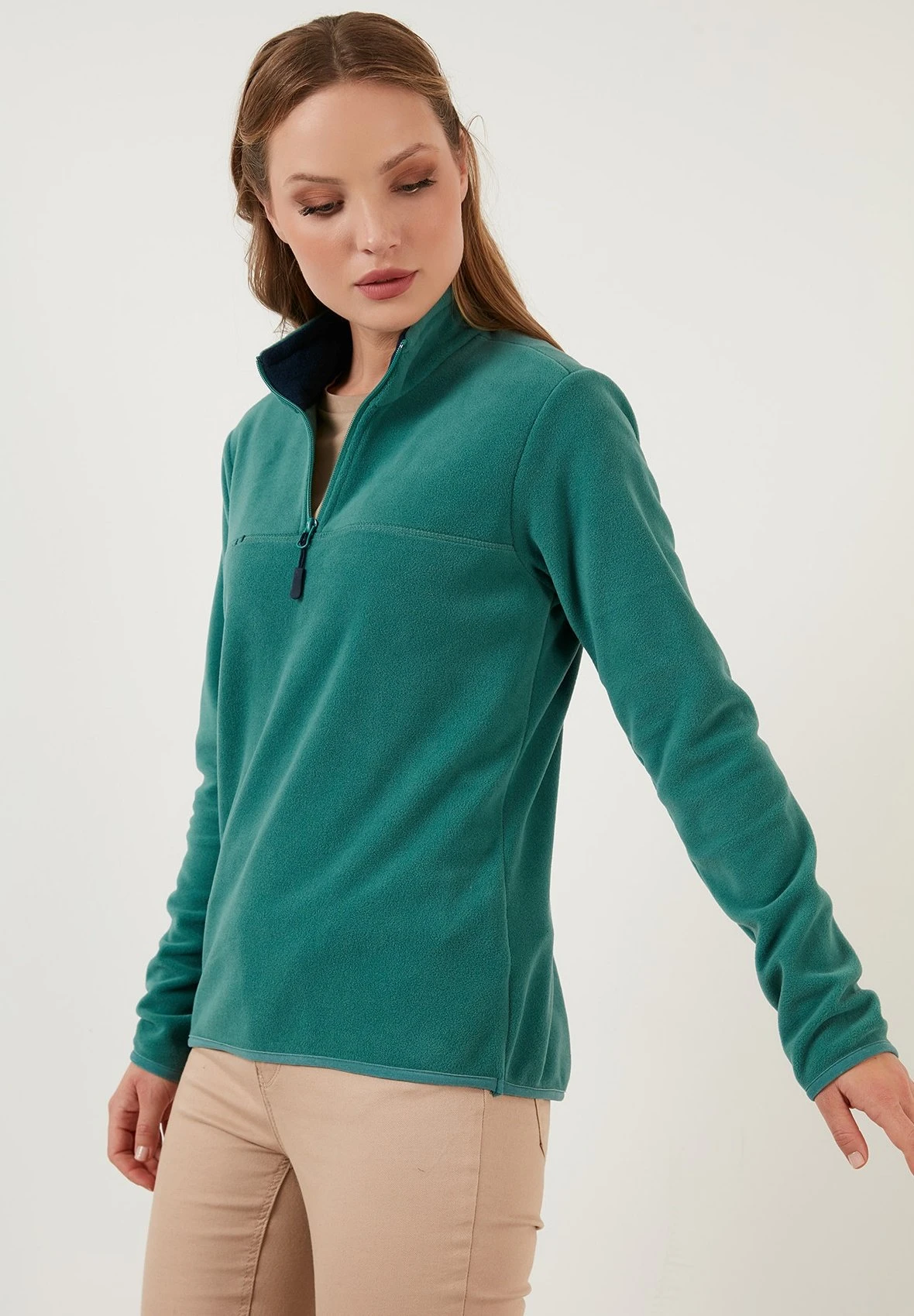 LELA Slim Fit - Fleece Trui - Light Green 4 LELA Slim Fit - Fleece Trui - Light Green - Afbeelding 2
