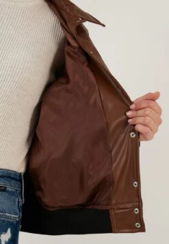 LELA Loose Fit - Imitatieleren Jas - Brown -Lela 47278113153a484aa87055639e21e0cb