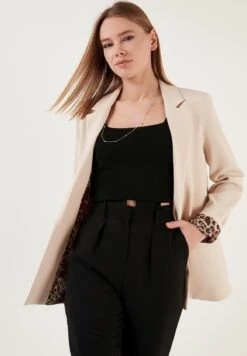 LELA Regular Fit - Blazer - Stone -Lela 4ba27244933744ad9dd0dc67cb820b4e