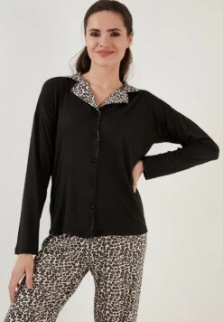 LELA Soft Touch - Pyjama - Leopard Black -Lela 4d04c90a2d82486498a9fdbe523ee178