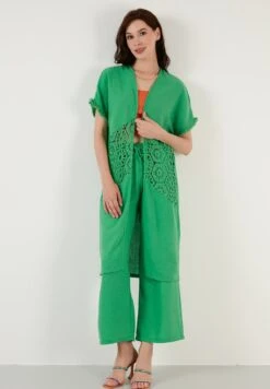 LELA Two Piece Set - Regular Fit - Vest - Green -Lela 50261a465d114f299a6fe6904675a27e