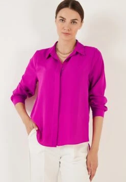 LELA Overhemdblouse - Fuchsia -Lela 538aacaf91d34fdc99c672aa486997a1