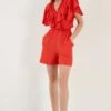 LELA Regular Fit - Jumpsuit - Red -Lela 5437c56f0446461e8a1782fe9e4d12ef