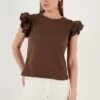 LELA T-Shirt Print - Brown 1 LELA T-Shirt Print - Brown -Lela 569add120cf94aa8988119b5df8a583f
