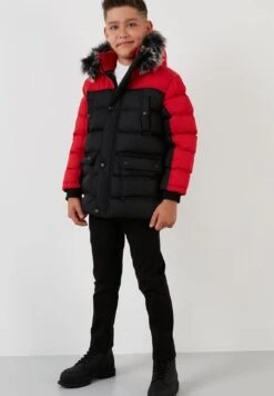 LELA Regular Fit - Winterjas - Red-Black