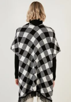 LELA Poncho - Black Ecru -Lela 60396fcf901441a0a7b95e2e4d2e3cca