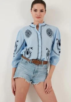 LELA Regular Fit - Overhemdblouse - Baby Blue D Blue -Lela 64e4a1f1df3b4d48bc6a739008da8f04