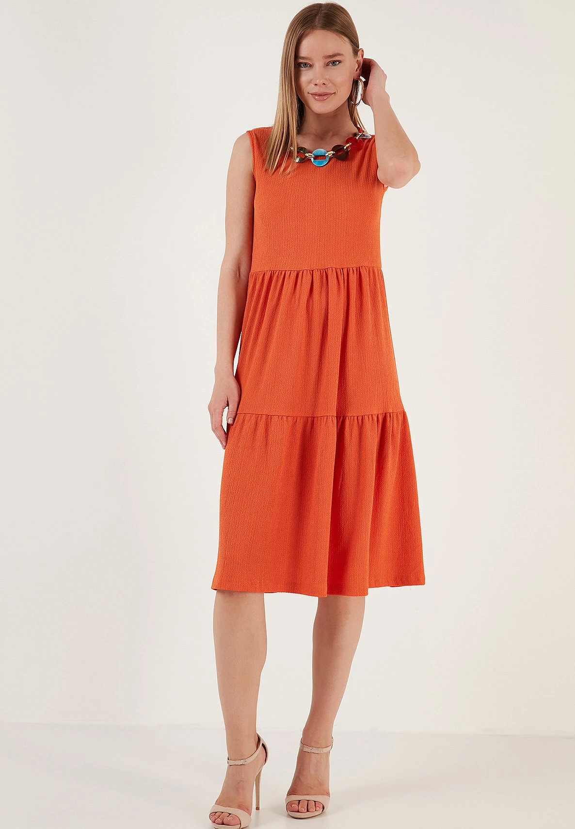 LELA Regular Fit - Jurk - Orange 8 LELA Regular Fit - Jurk - Orange - Afbeelding 6
