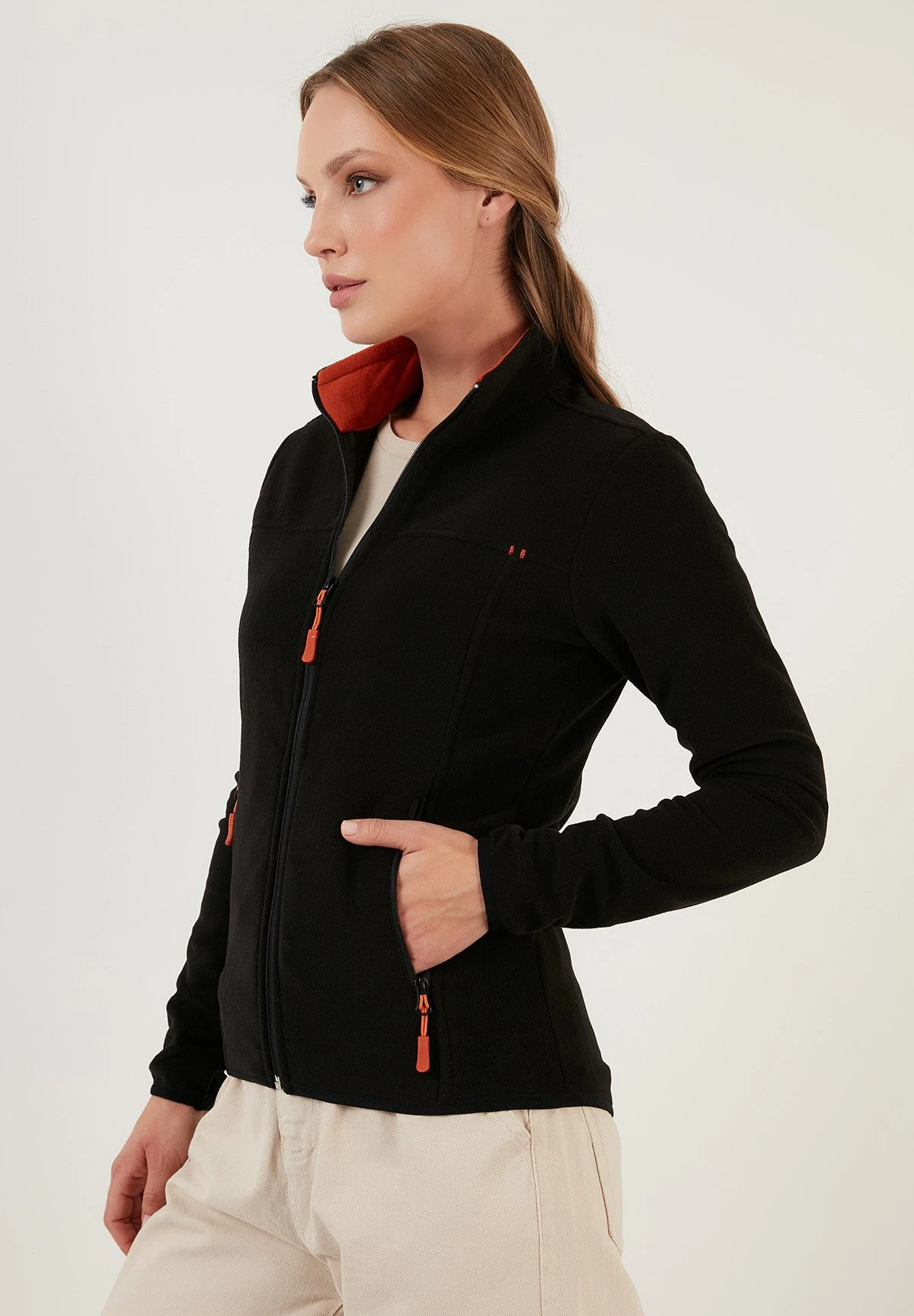 LELA High Collar Zipper- Fleecejas - Black 7 LELA High Collar Zipper- Fleecejas - Black - Afbeelding 5