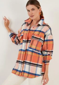 LELA Overhemdblouse - Orange Color -Lela 6c2bfc87e18a4282807d8281bab6cc47