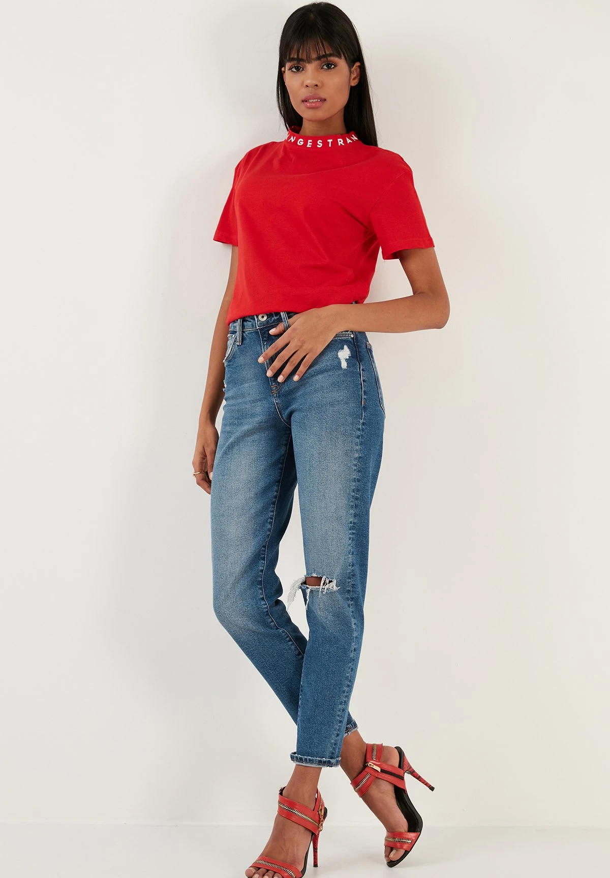 LELA Regular Fit - T-Shirt Print - Red 4 LELA Regular Fit - T-Shirt Print - Red - Afbeelding 2