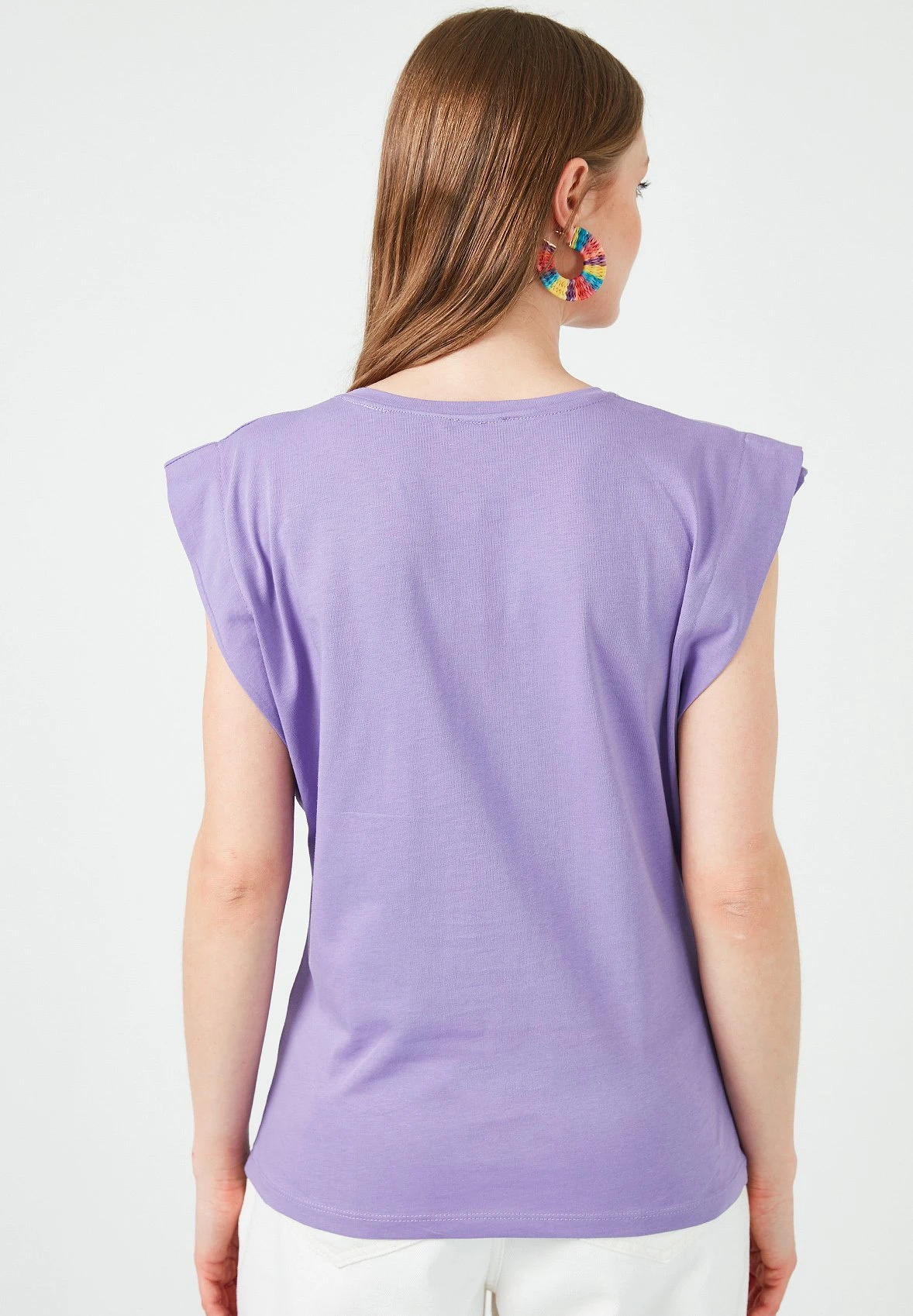 LELA Crew Neck - T-Shirt Basic - Lilac 5 LELA Crew Neck - T-Shirt Basic - Lilac - Afbeelding 3