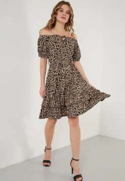 LELA Regular Fit - Jurk - Leopard -Lela 6f61eec6047f41f3bdcd92292eecb1bc