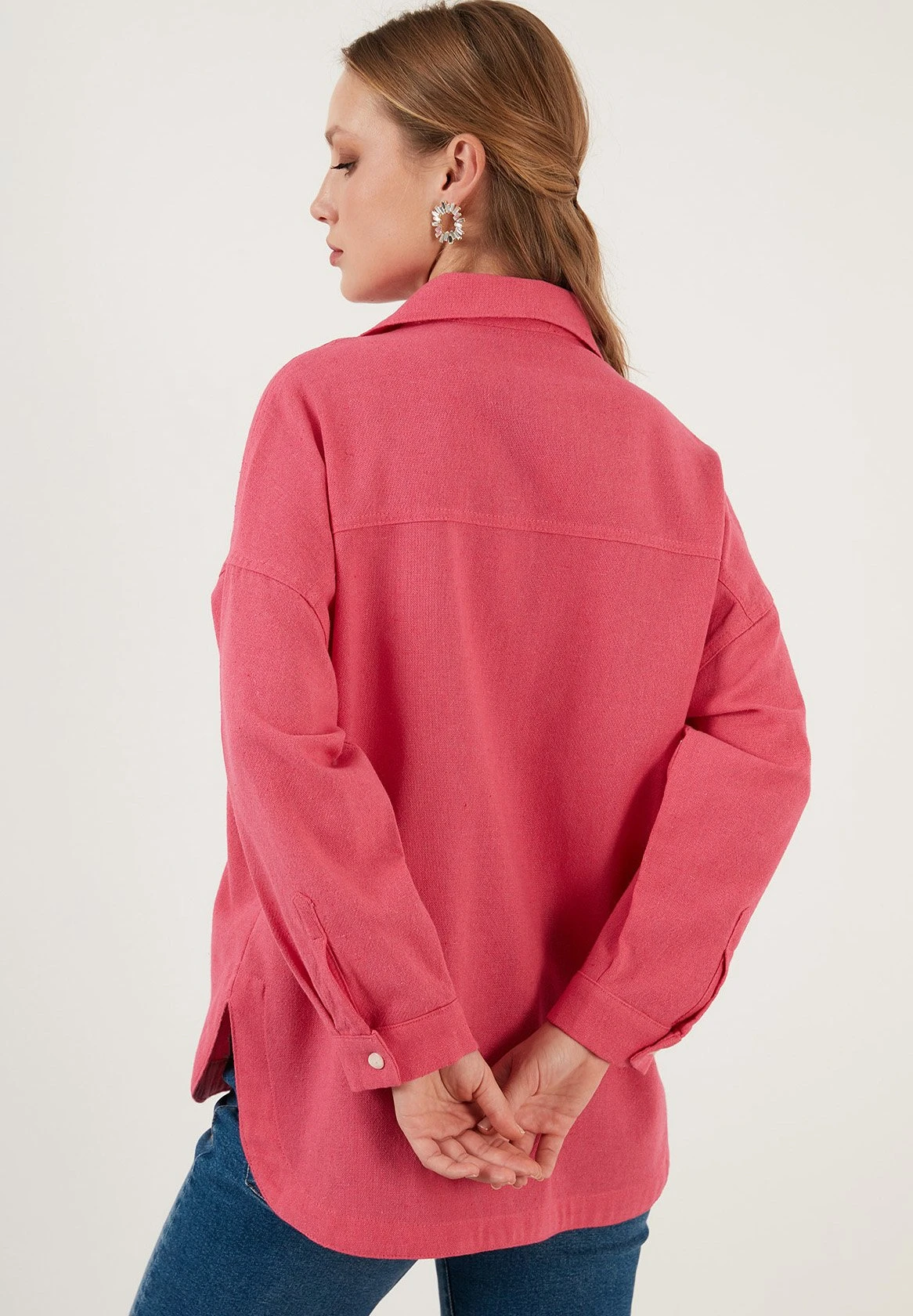 LELA Loose Fit - Overhemdblouse - Fuchsia 4 LELA Loose Fit - Overhemdblouse - Fuchsia - Afbeelding 2