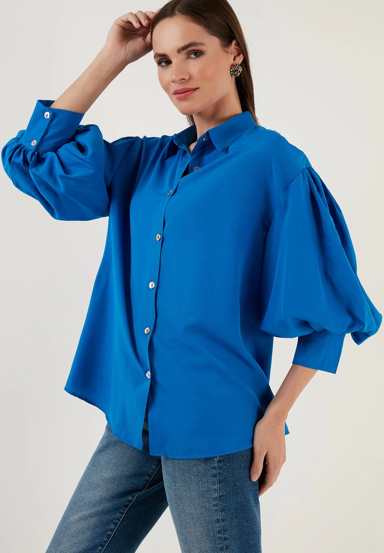 LELA Loose Fit - Overhemdblouse - Royal Blue 6 LELA Loose Fit - Overhemdblouse - Royal Blue - Afbeelding 4