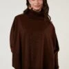 LELA Poncho - Brown 1 LELA Poncho - Brown -Lela 72ec28d6e63c482091f511660770815e