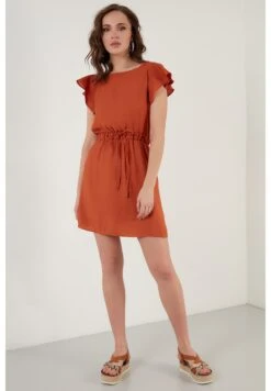 LELA Slim Fit - Jurk - Brick Red -Lela 767e8038f77240aeb2fbc10f5261a25e