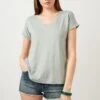 LELA V Neck- T-Shirt Basic - Almond Green -Lela 773b0b6489be4a02b99a4c6600eb3690
