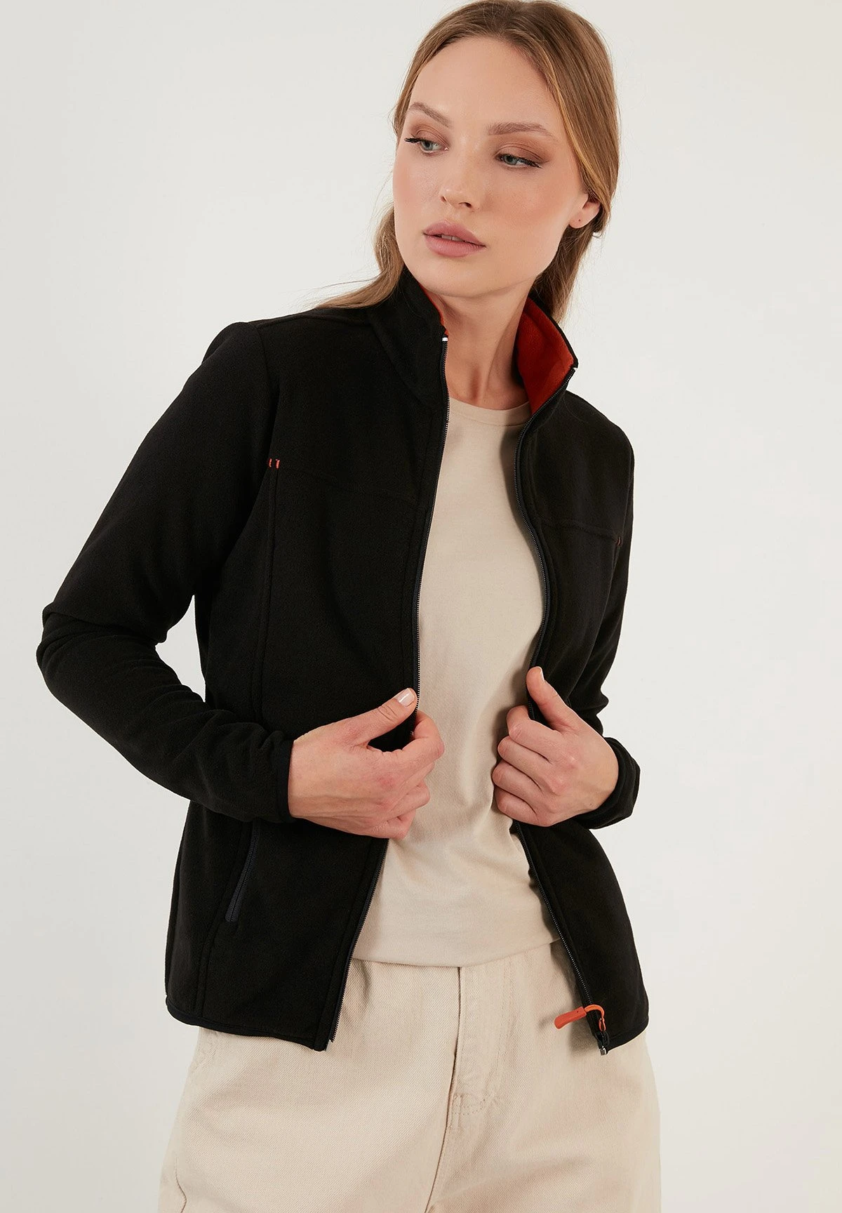 LELA High Collar Zipper- Fleecejas - Black 5 LELA High Collar Zipper- Fleecejas - Black - Afbeelding 3