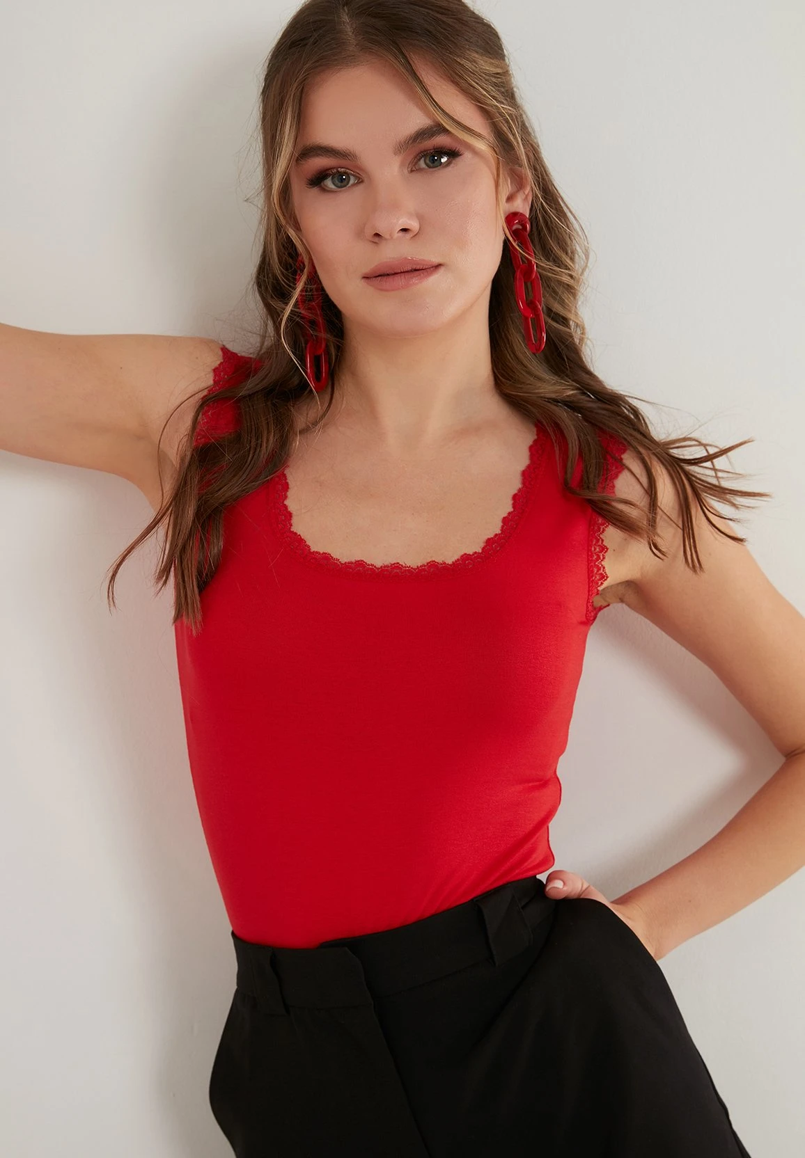 LELA Slim Fit - Top - Red 7 LELA Slim Fit - Top - Red - Afbeelding 5