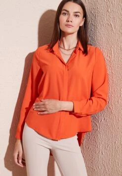 LELA Overhemdblouse - Orange -Lela 83c42ea08ac44ad385dc321e9d46a3ee